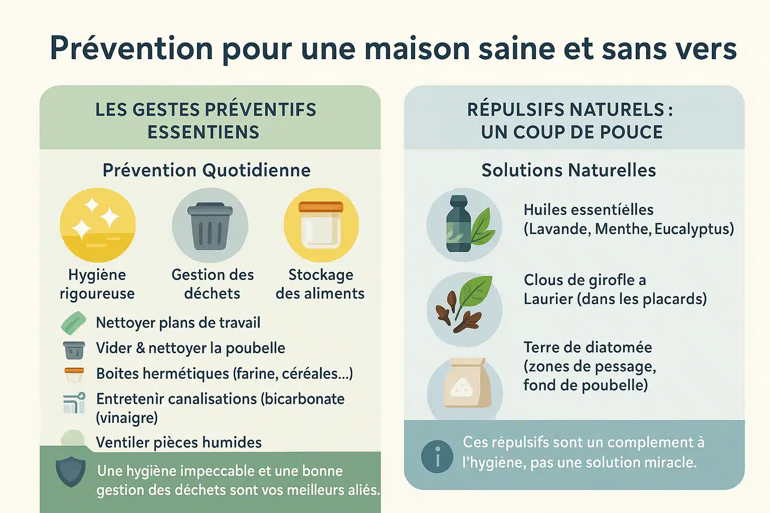 Prévention contre les vers blancs dans la maison